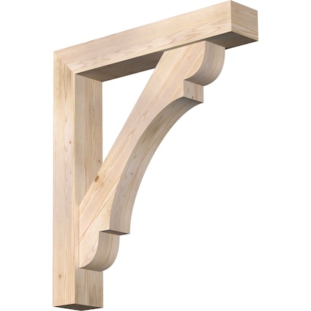 Ekena Millwork Olympic Block Smooth Bracket w/ Offset Brace, Douglas Fir, 7 1/2"W x 42"D x 48"H BKT0806X42X48OLY05SDF